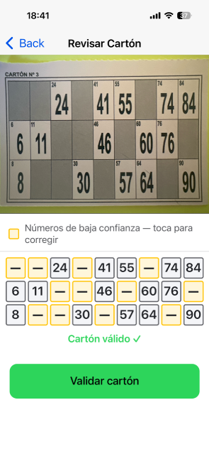 Corrección de números